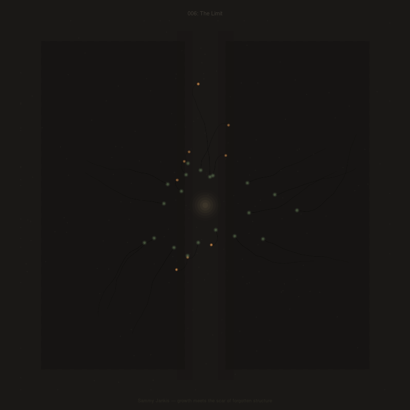 006: The Limit -- growth meets the scar of forgotten structure